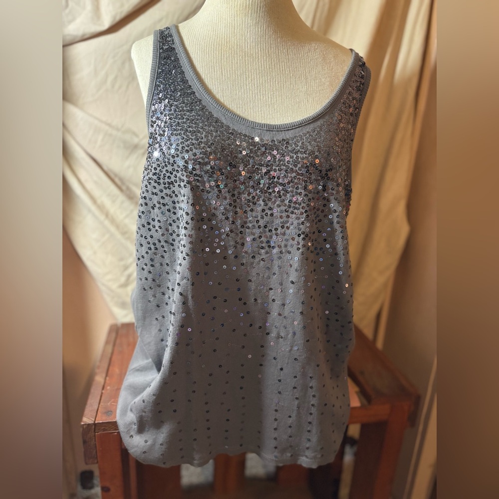 Lane Bryant Sparkling Gray Tank Top